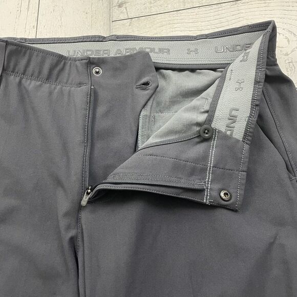 Under Armour Men's W34 x L30 Gray Flat Front Polyester Chino Golf Pants - Picture 5 of 8